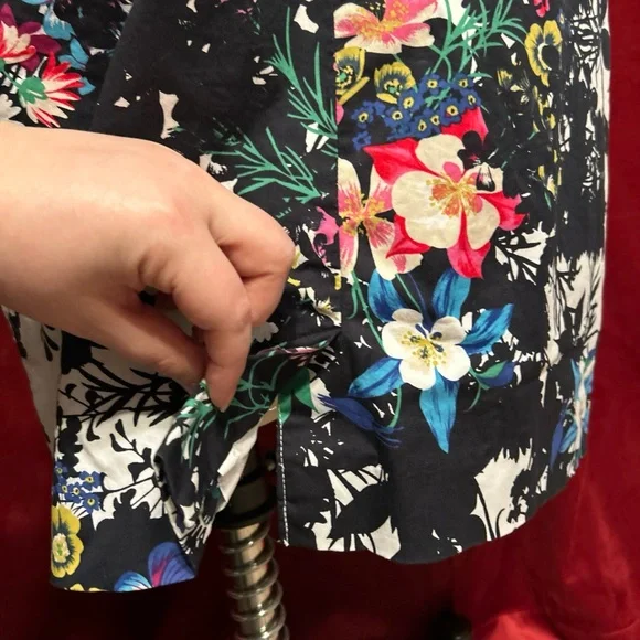 Anthropologie LeifNotes Chroma Shadow Floral Pencil Dress Sz 8 - Picture 6 of 7